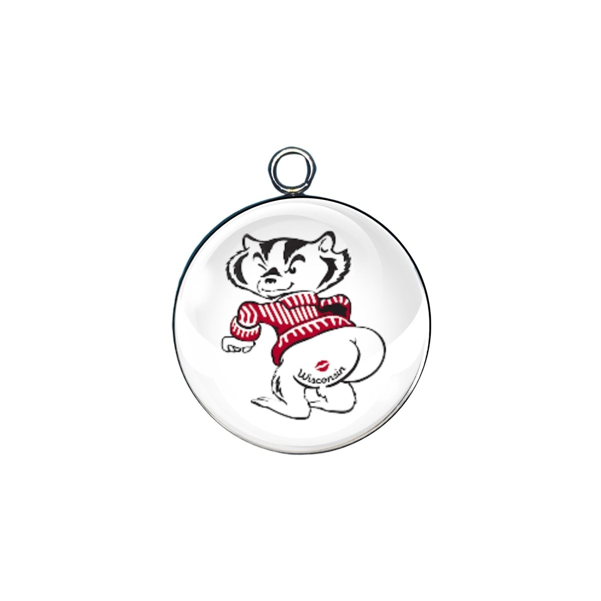 Wisconsin Badger glass cabochon charm