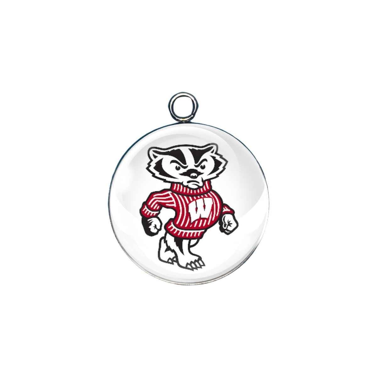 Wisconsin Badger glass cabochon charm