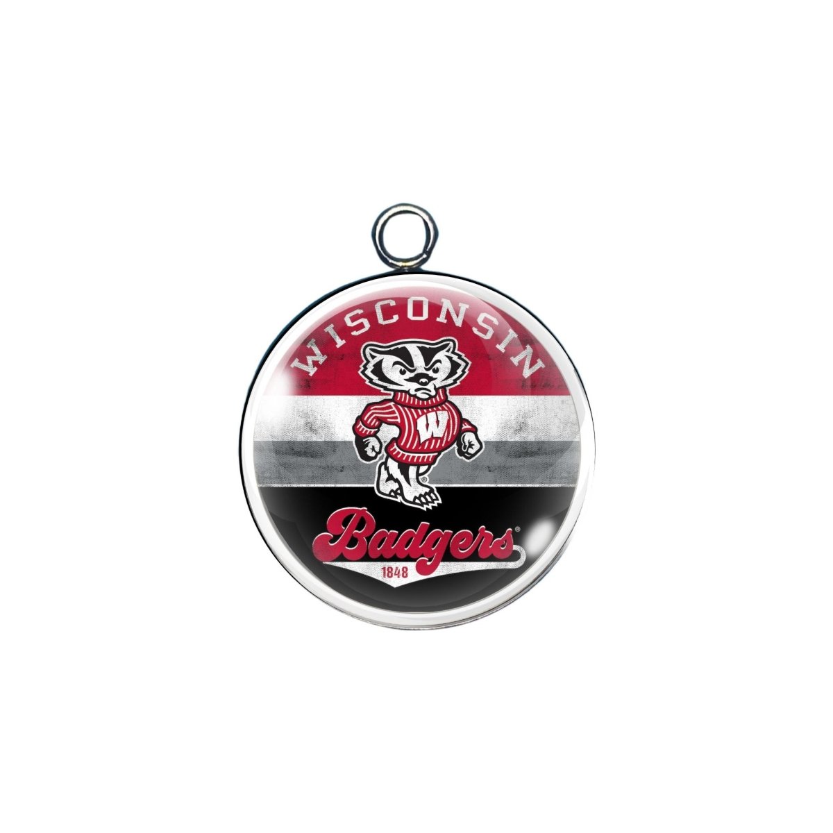 Wisconsin Badger glass cabochon charm