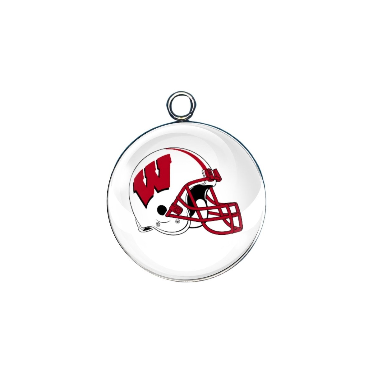 Wisconsin Badger glass cabochon charm