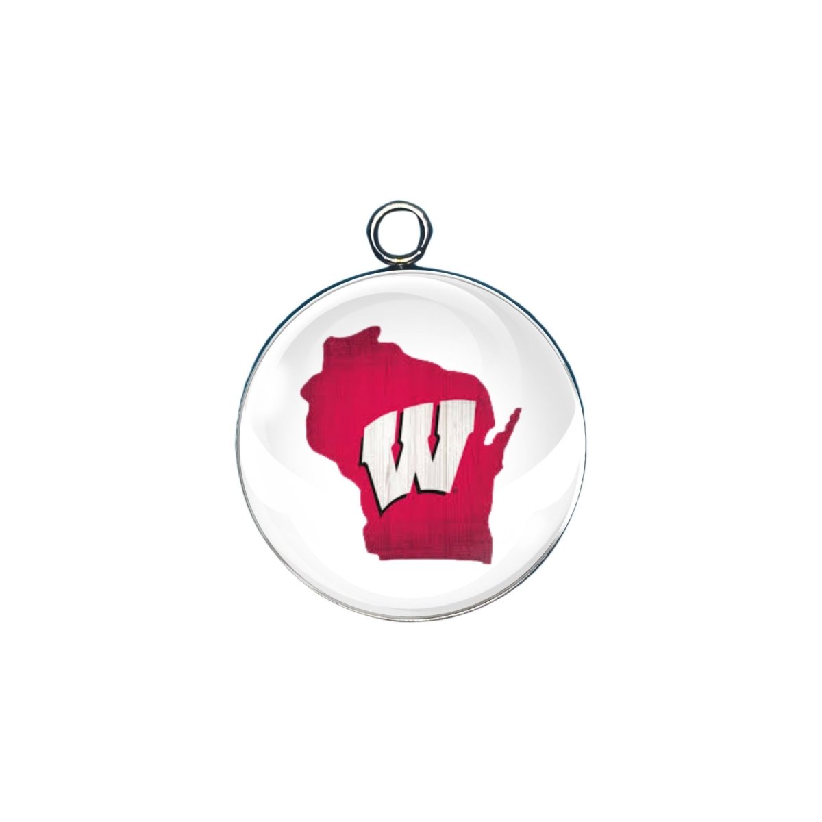 Wisconsin Badger glass cabochon charm