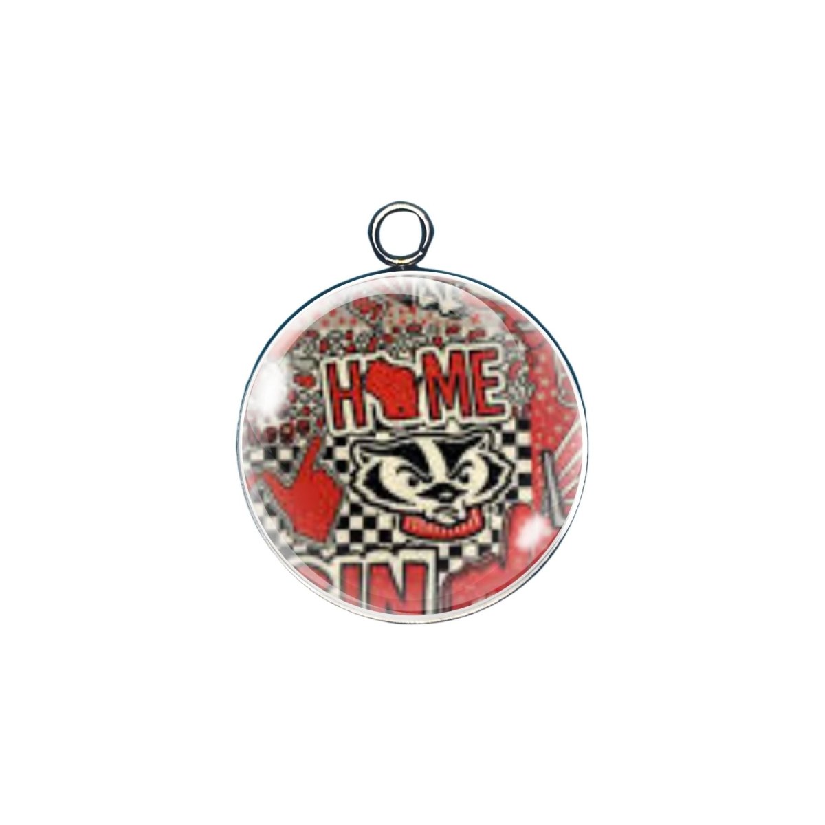 Wisconsin Badger glass cabochon charm