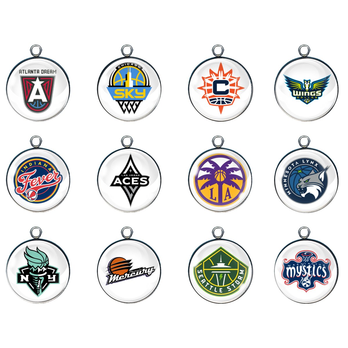 12 women basketball glass cabochon charms