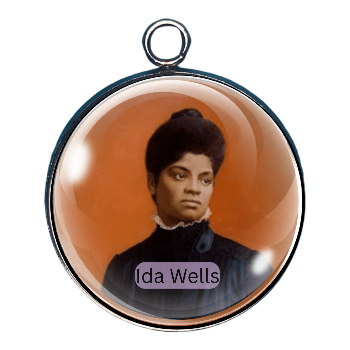 Ida B. Wells portrait charm honoring the African American journalist, civil rights activist, and women's suffrage advocate.