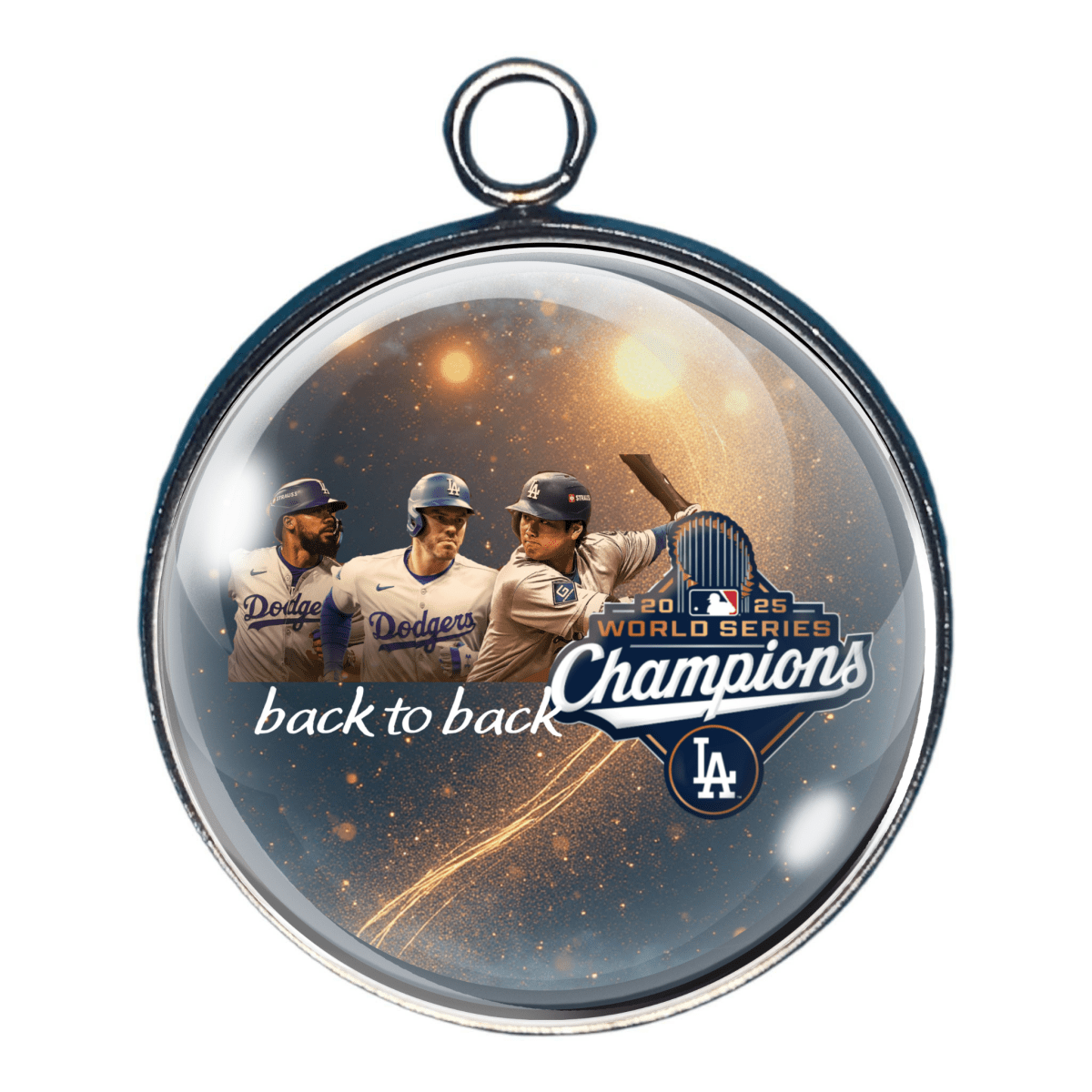 Dodgers back-to-back champions baseball charm