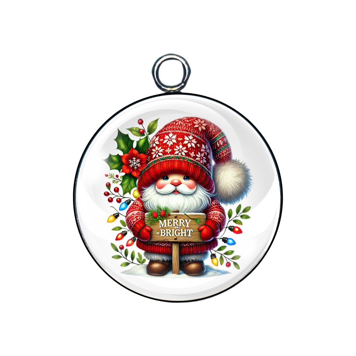 X-Mas Gnomes Glass Cabochon Charms