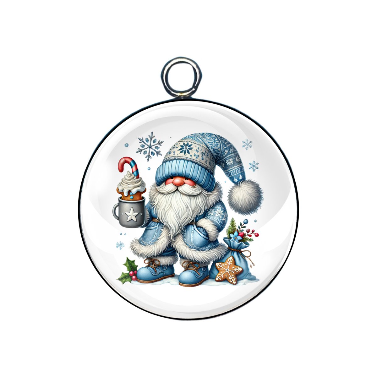 X-Mas Gnomes Glass Cabochon Charms