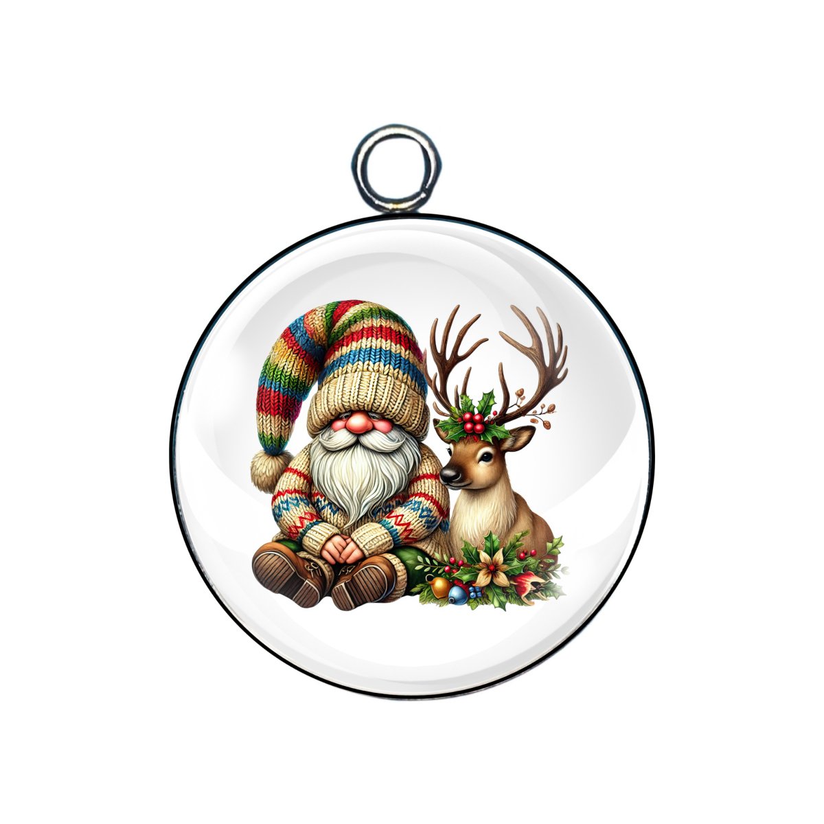 X-Mas Gnomes Glass Cabochon Charms