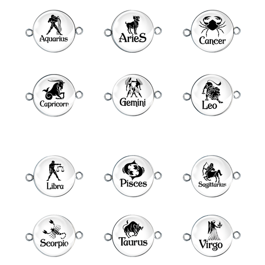 12 zodiac cabochon charms