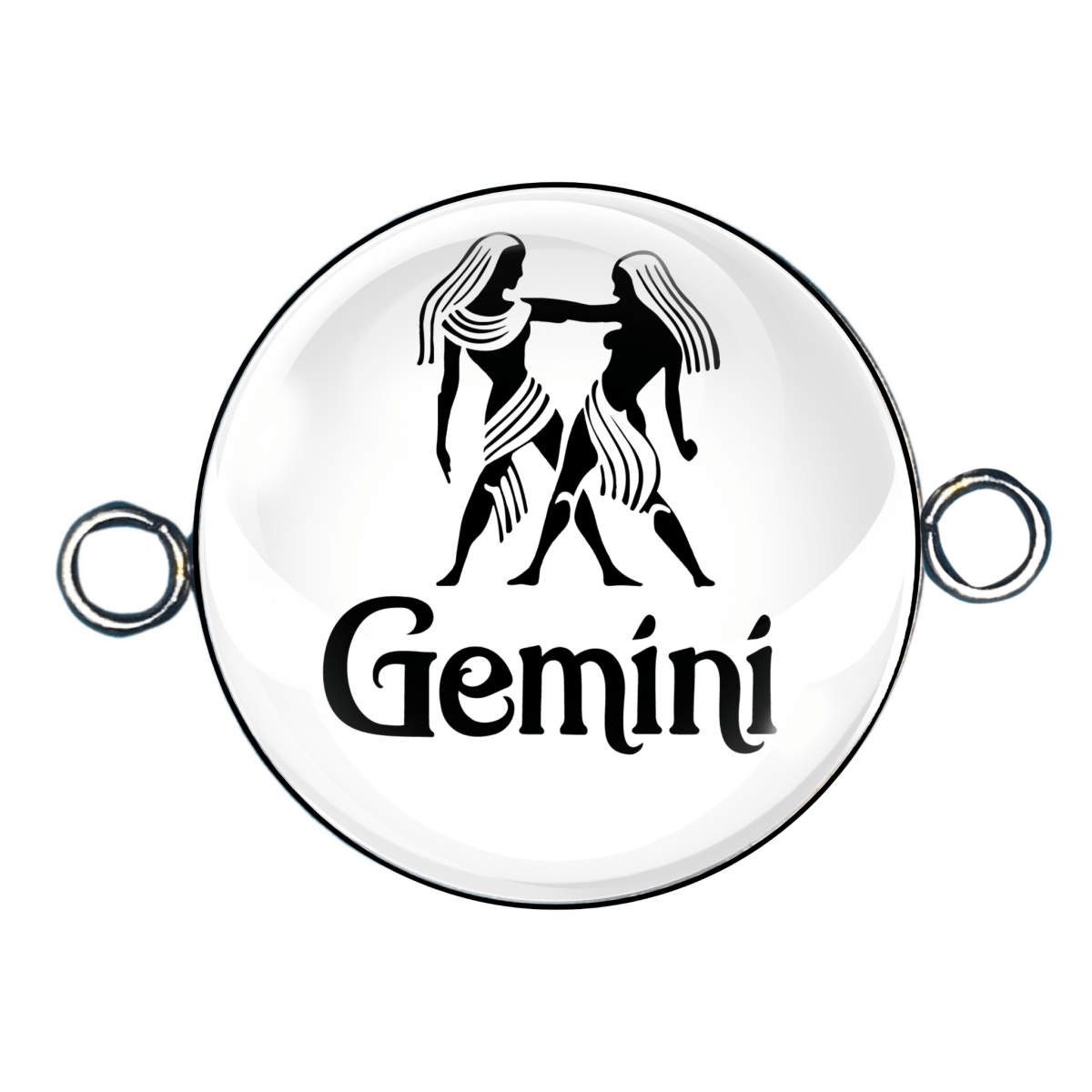 Gemini zodiac cabochon charm