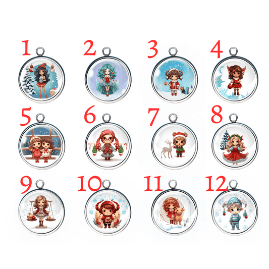 Group of Chibi Zodiac Kid Charms