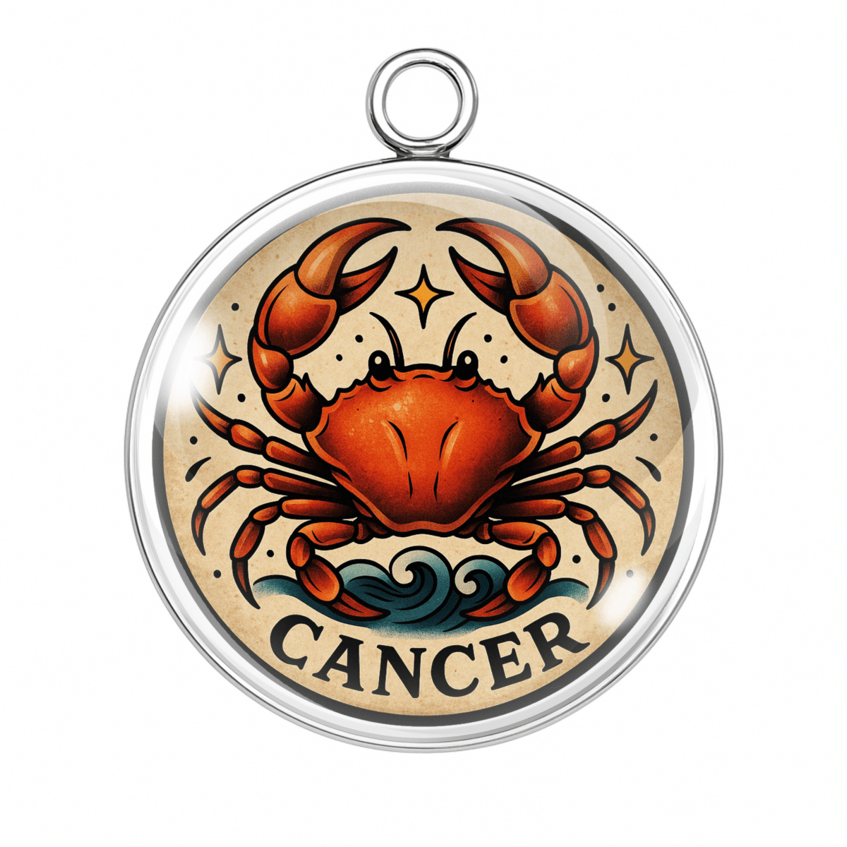 Zodiac Tattoo Charms – Bold, Celestial Astrology Cabochon Pendants