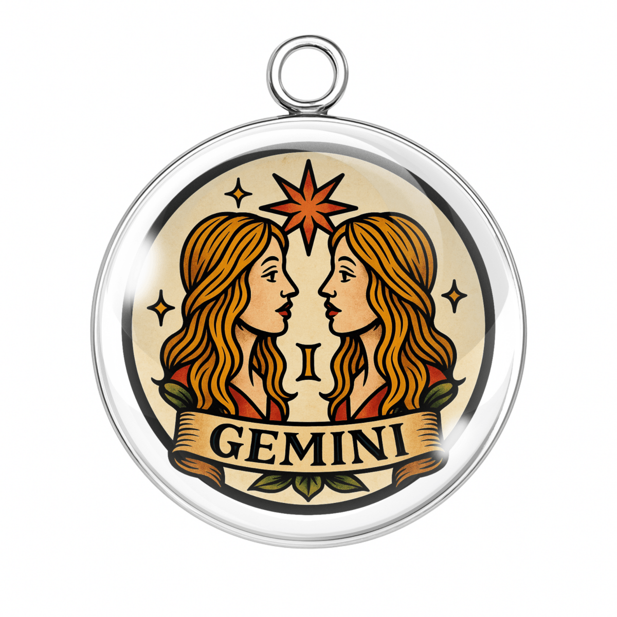 Zodiac Tattoo Charms – Bold, Celestial Astrology Cabochon Pendants