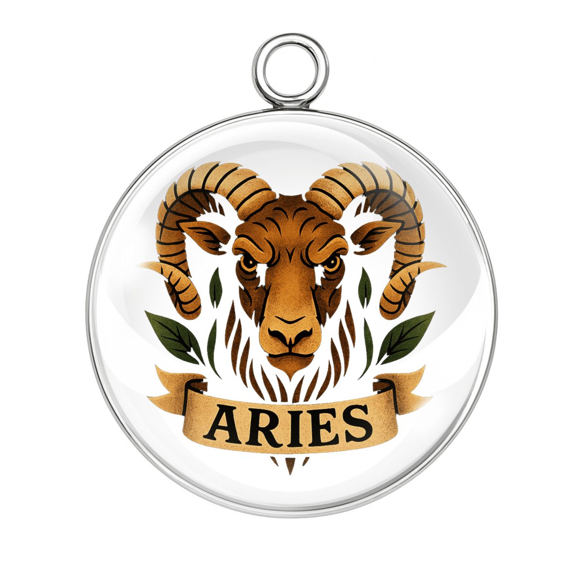 Zodiac Tattoo Charms – Bold, Celestial Astrology Cabochon Pendants