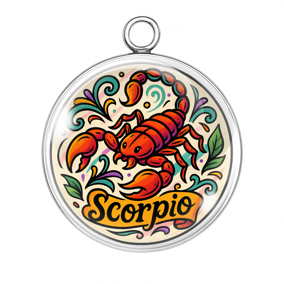 Zodiac Tattoo Charms – Bold, Celestial Astrology Cabochon Pendants