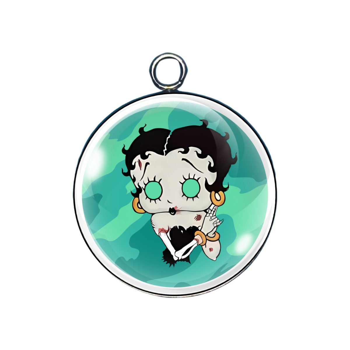 zombie glass cabochon charm