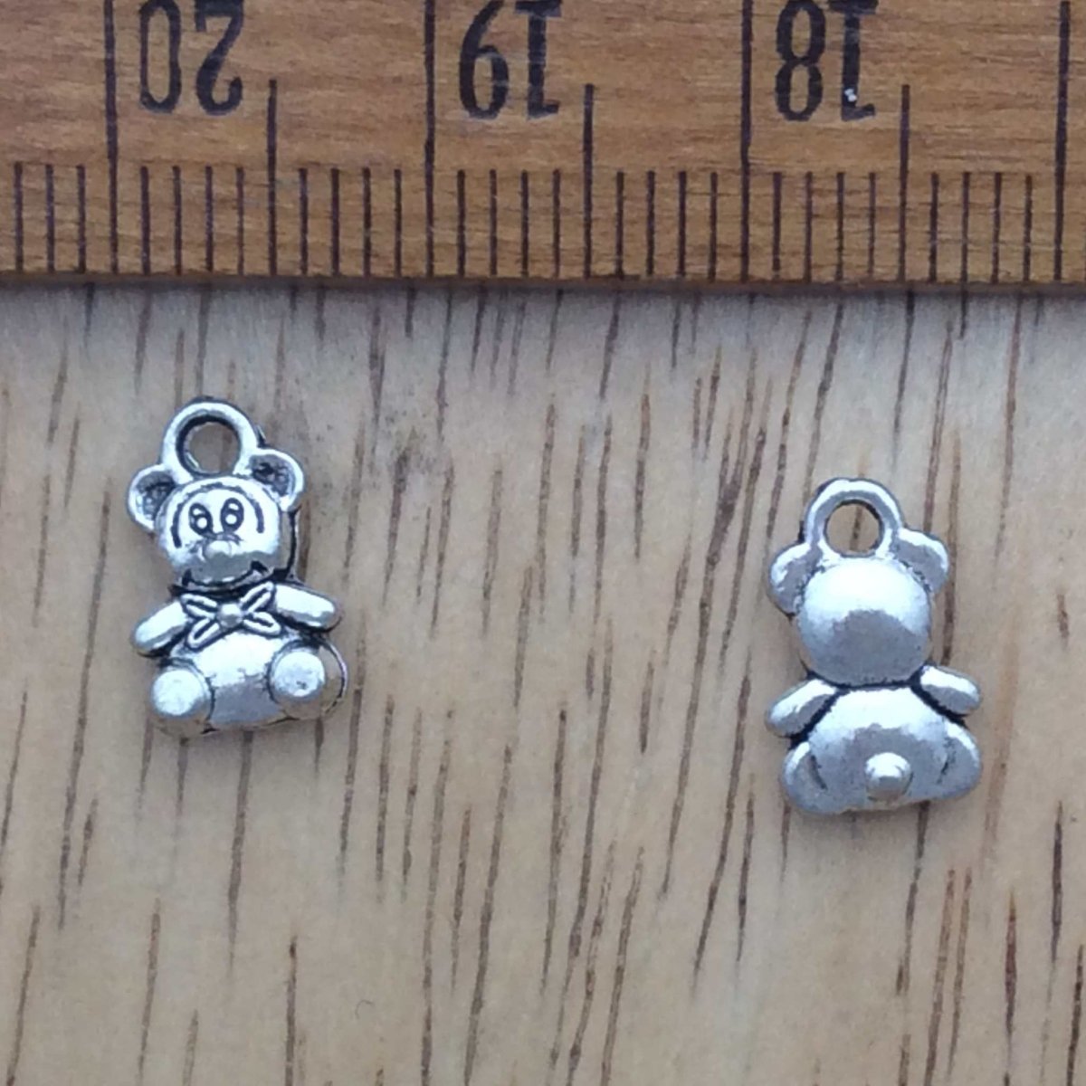 2 tibetan silver teddy bear charms