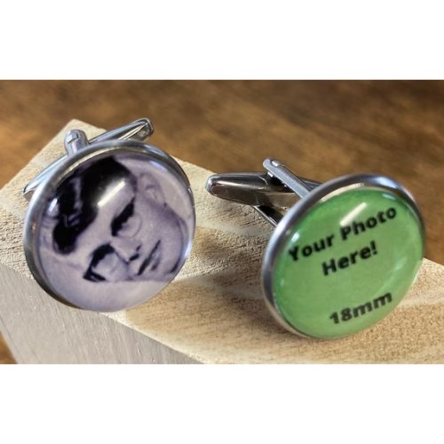 18mm Stainless Steel Custom Photo CuffLinks - ILikeWorms