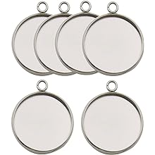 20/pk Stainless Steel Round Blank Bezel Pendant Trays Base Cabochon Settings Charms for Jewelry - ILikeWorms