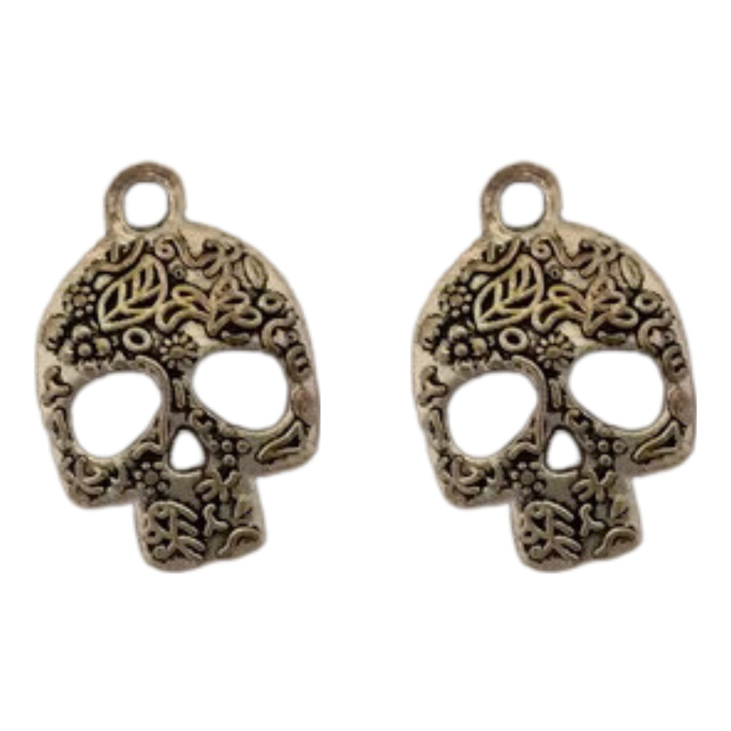 2/Pk Day of the Dead Skull Charms - ILikeWorms