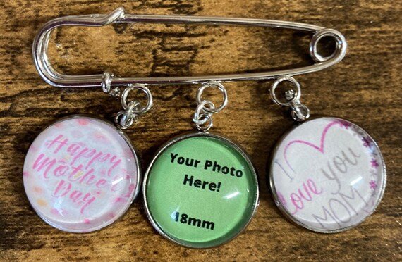 3 Charm Custom Photo Lapel Pin, 18MM Custom Lapel Pin, Memorial Lapel Pin - ILikeWorms