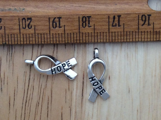 30pcs Hope Ribbon Charms