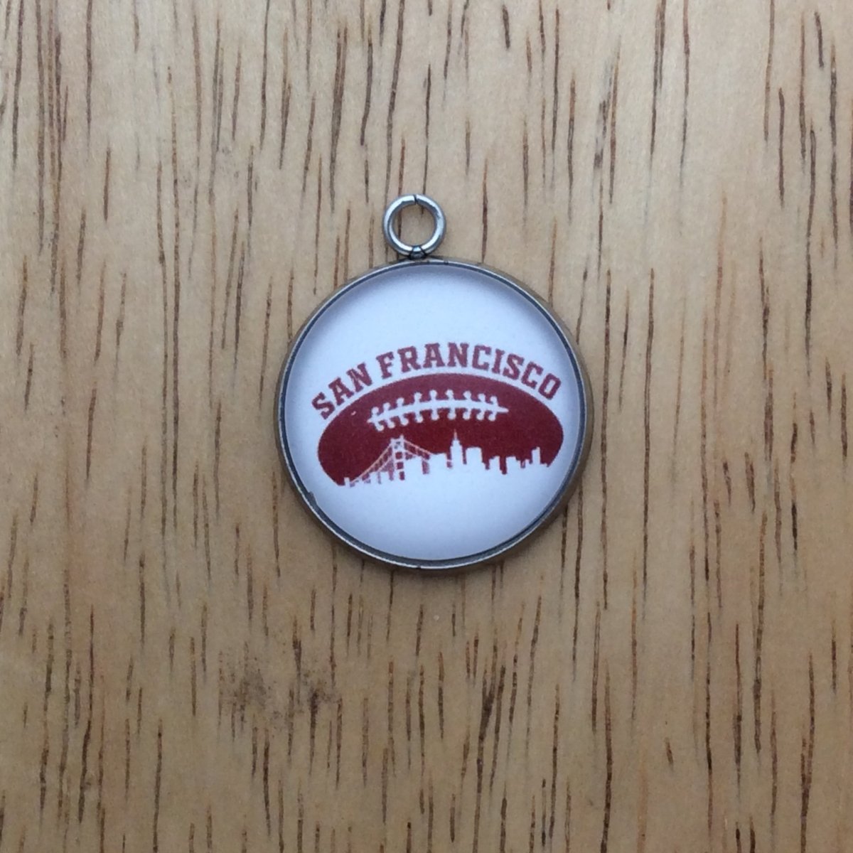 San Francisco 49ers glass cabochon charm