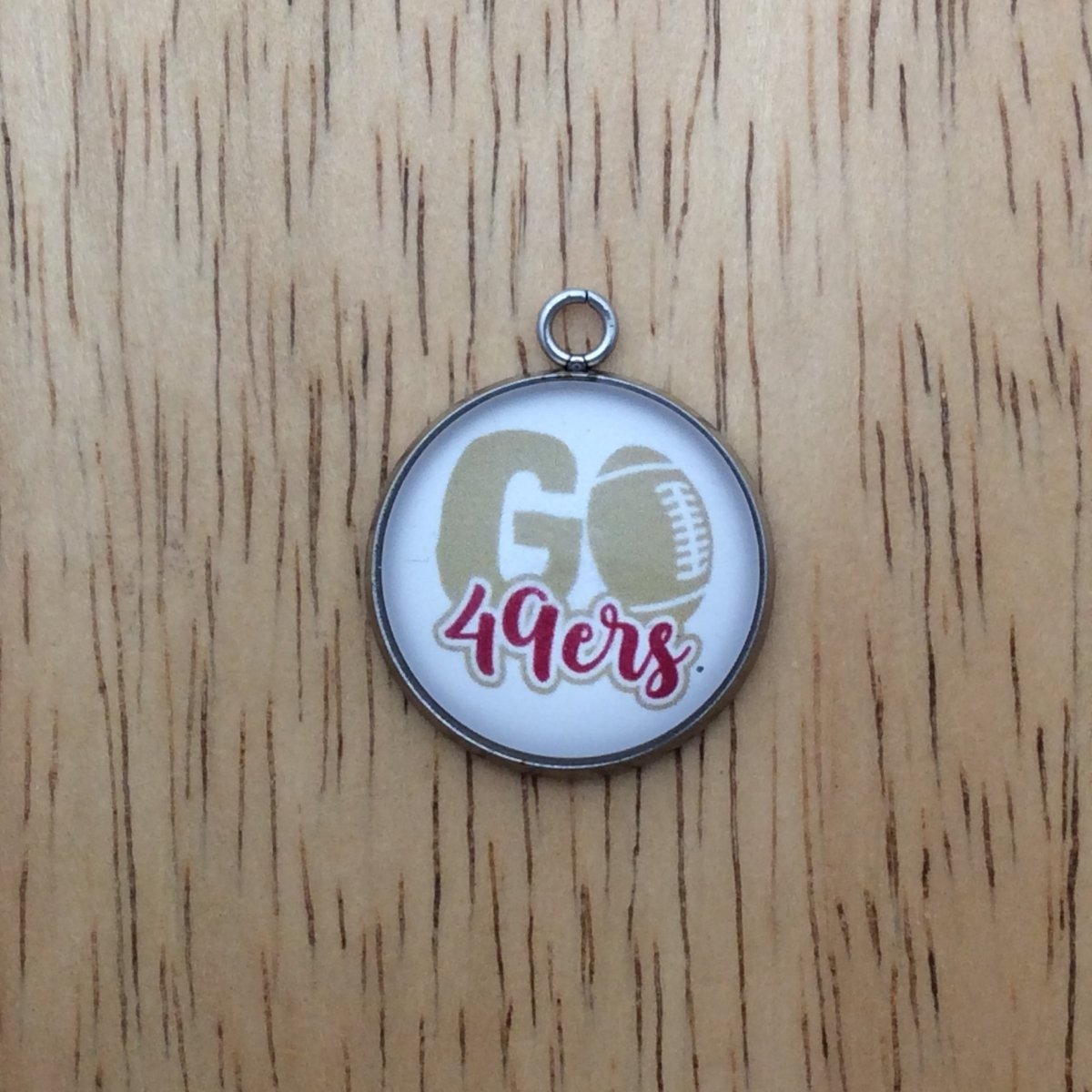 San Francisco 49ers glass cabochon charm