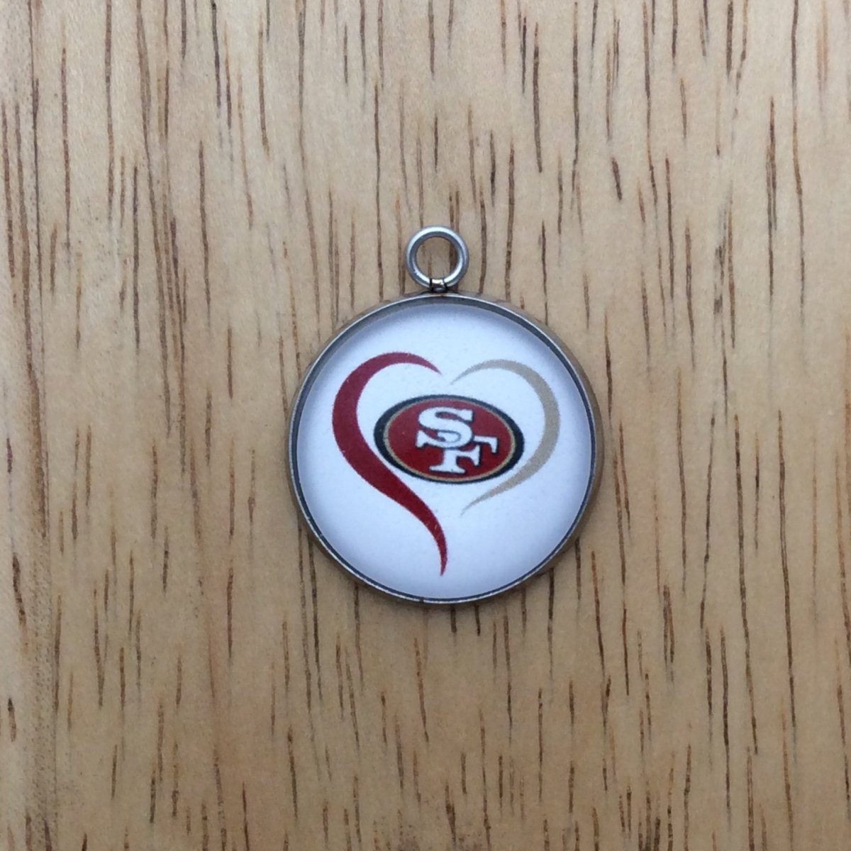 San Francisco 49ers glass cabochon charm