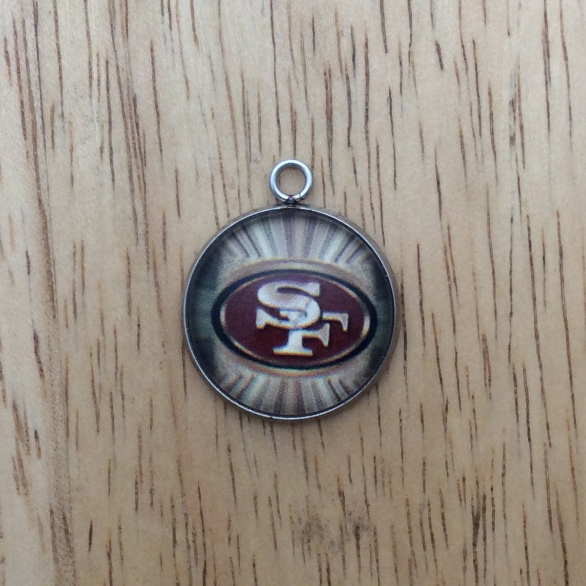 San Francisco 49ers glass cabochon charm