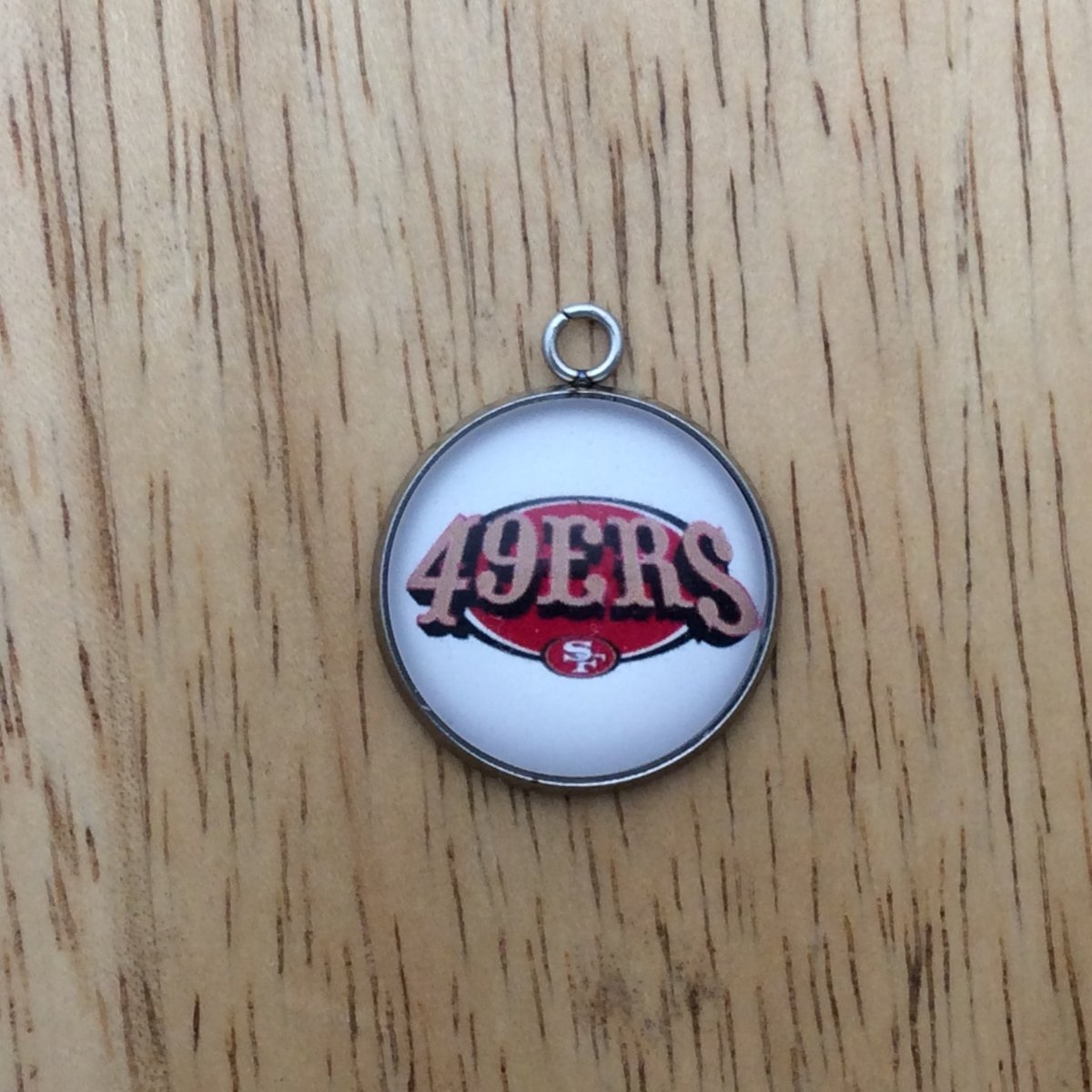 San Francisco 49ers glass cabochon charm