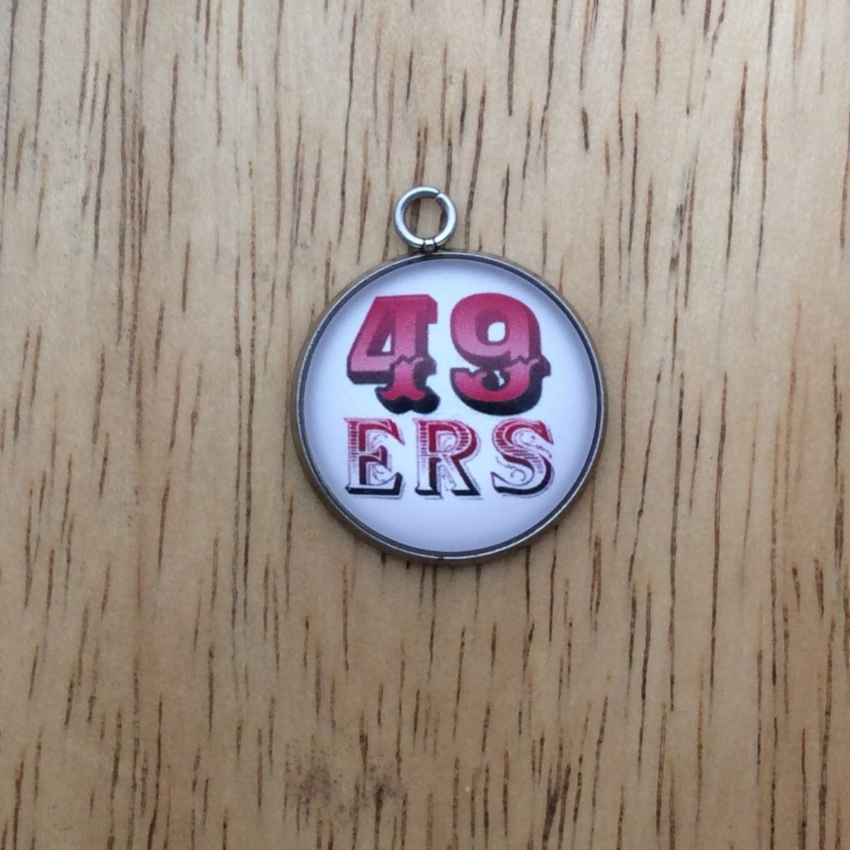 San Francisco 49ers glass cabochon charm