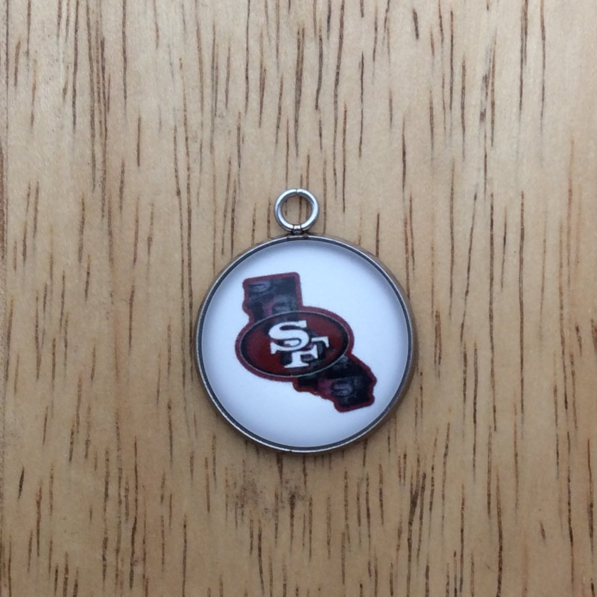 San Francisco 49ers glass cabochon charm