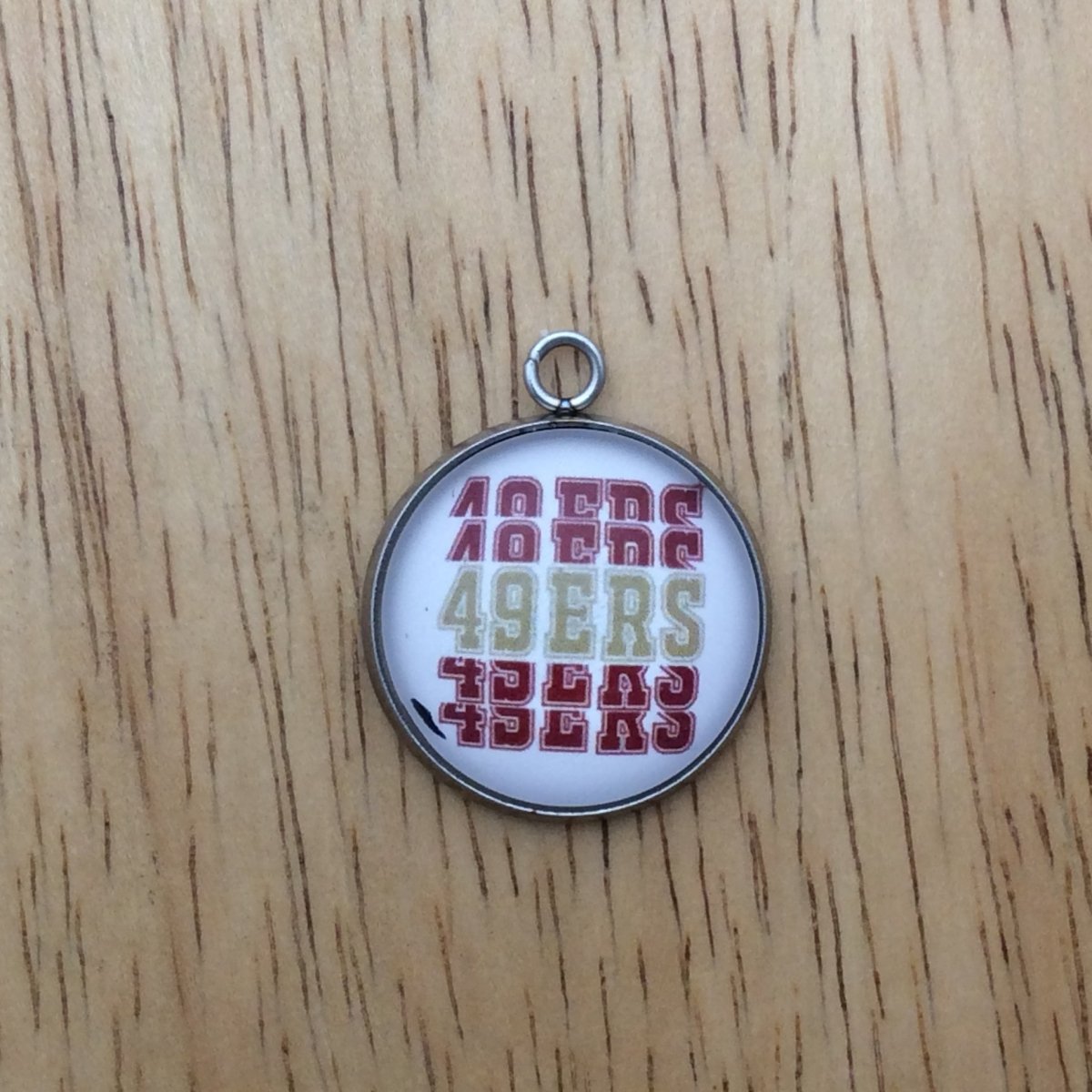 San Francisco 49ers glass cabochon charm