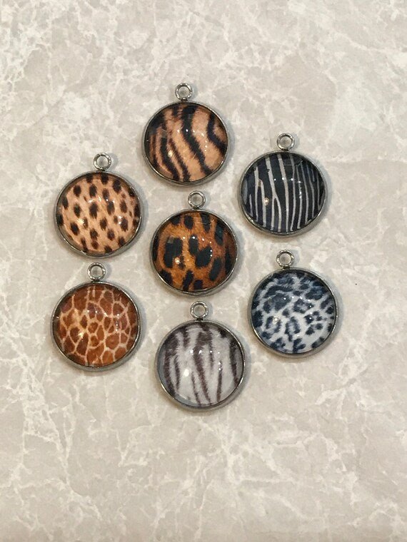 Animal Print Glass Cabochon Charms - ILikeWorms