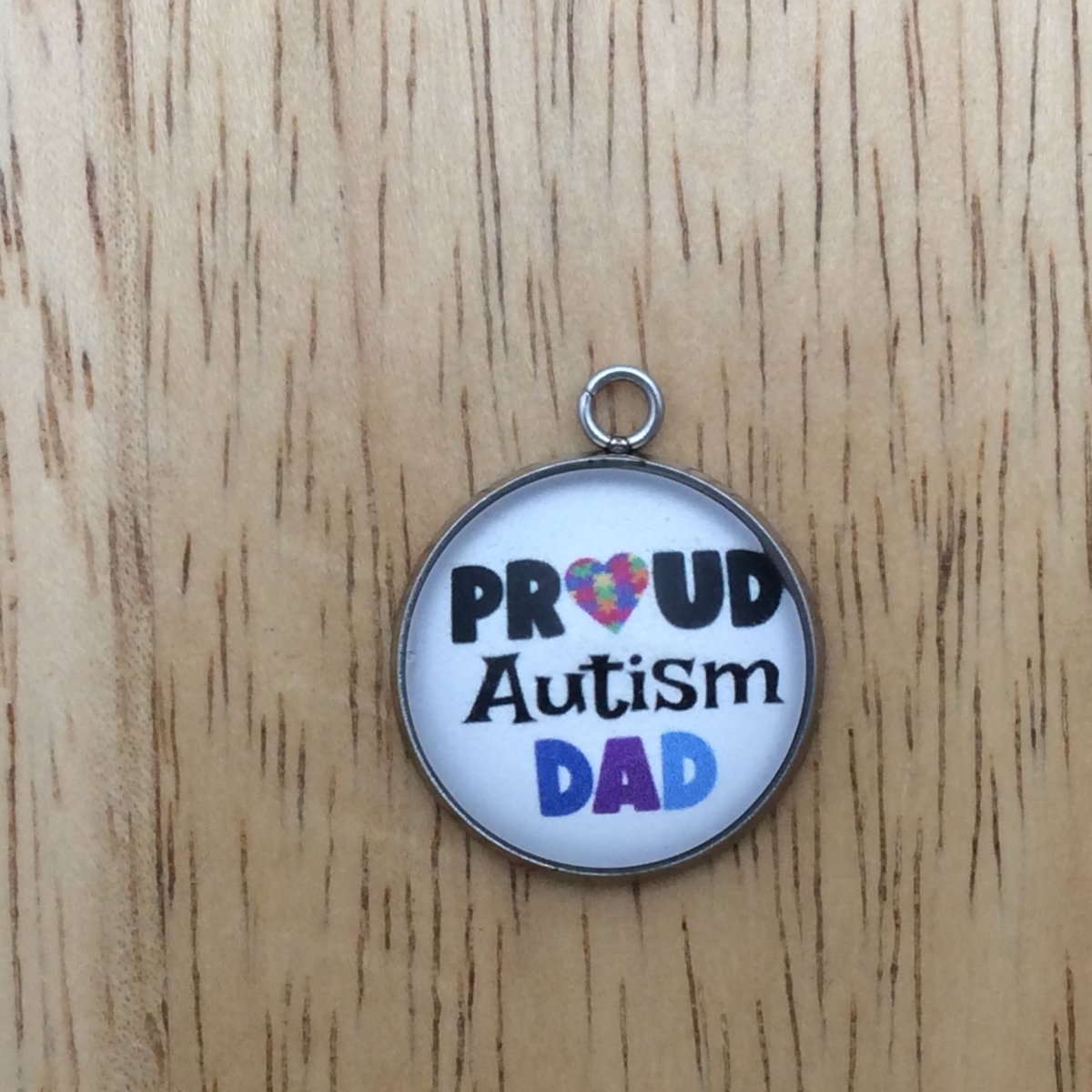 autism glass cabochon charm