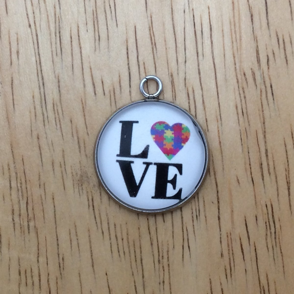 autism glass cabochon charm