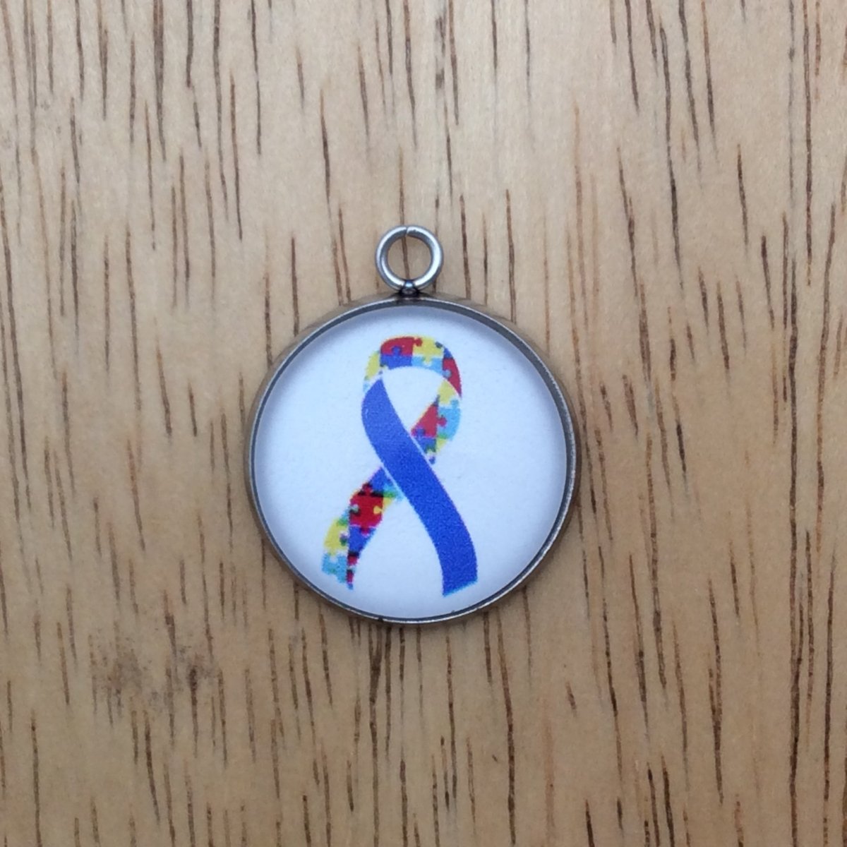 autism glass cabochon charm