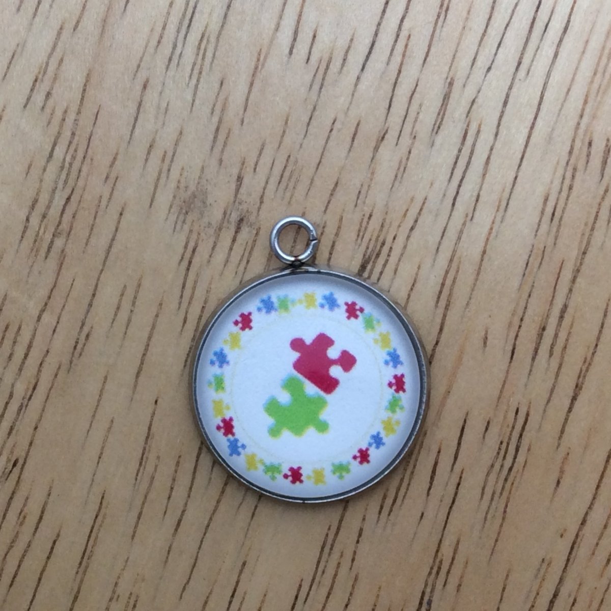 autism glass cabochon charm