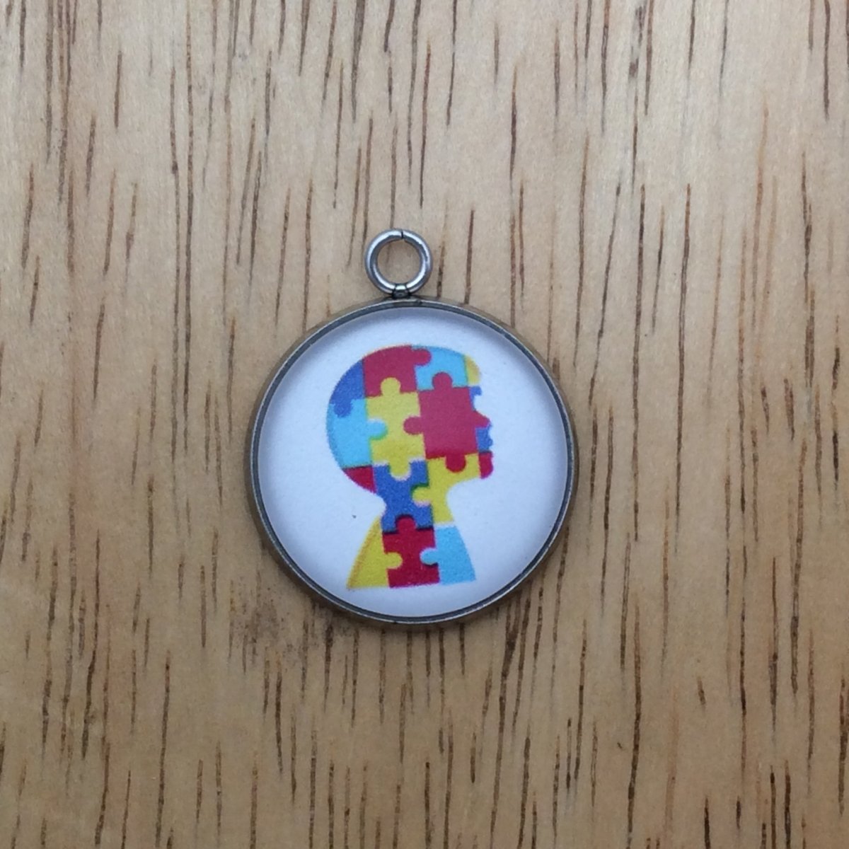 autism glass cabochon charm