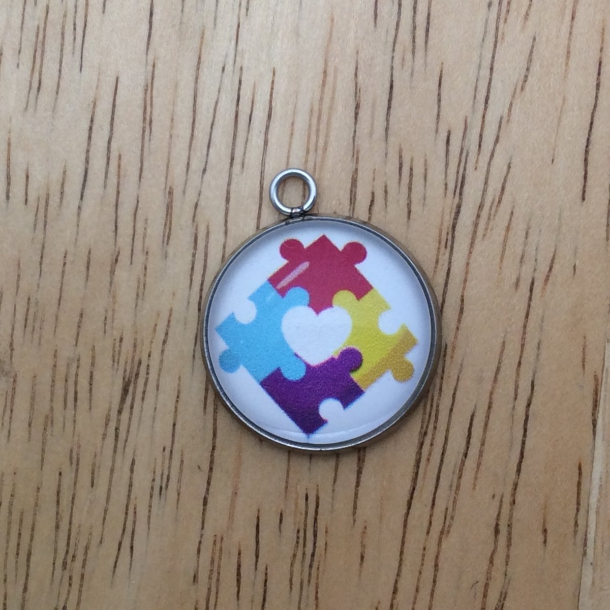 autism glass cabochon charm