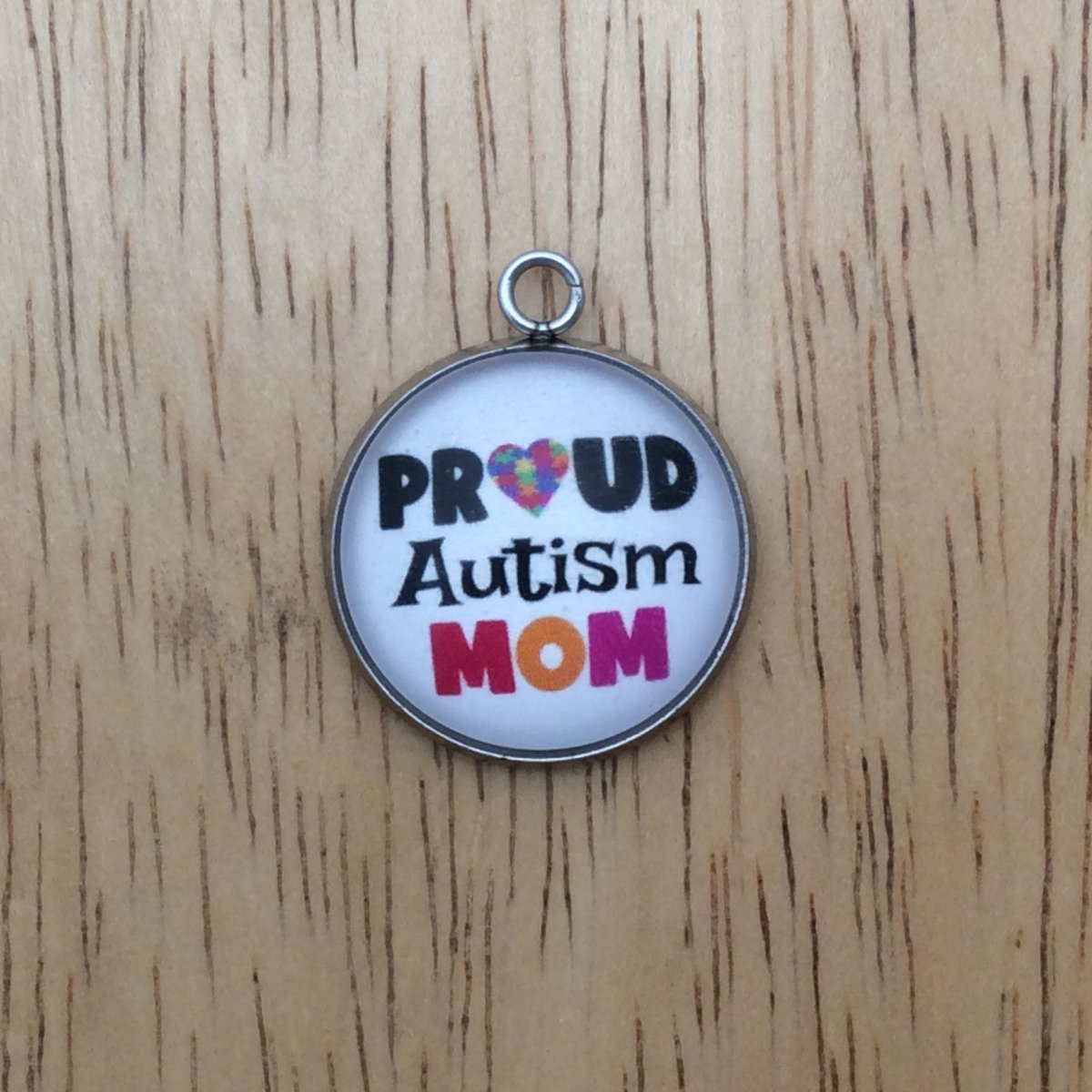 autism glass cabochon charm