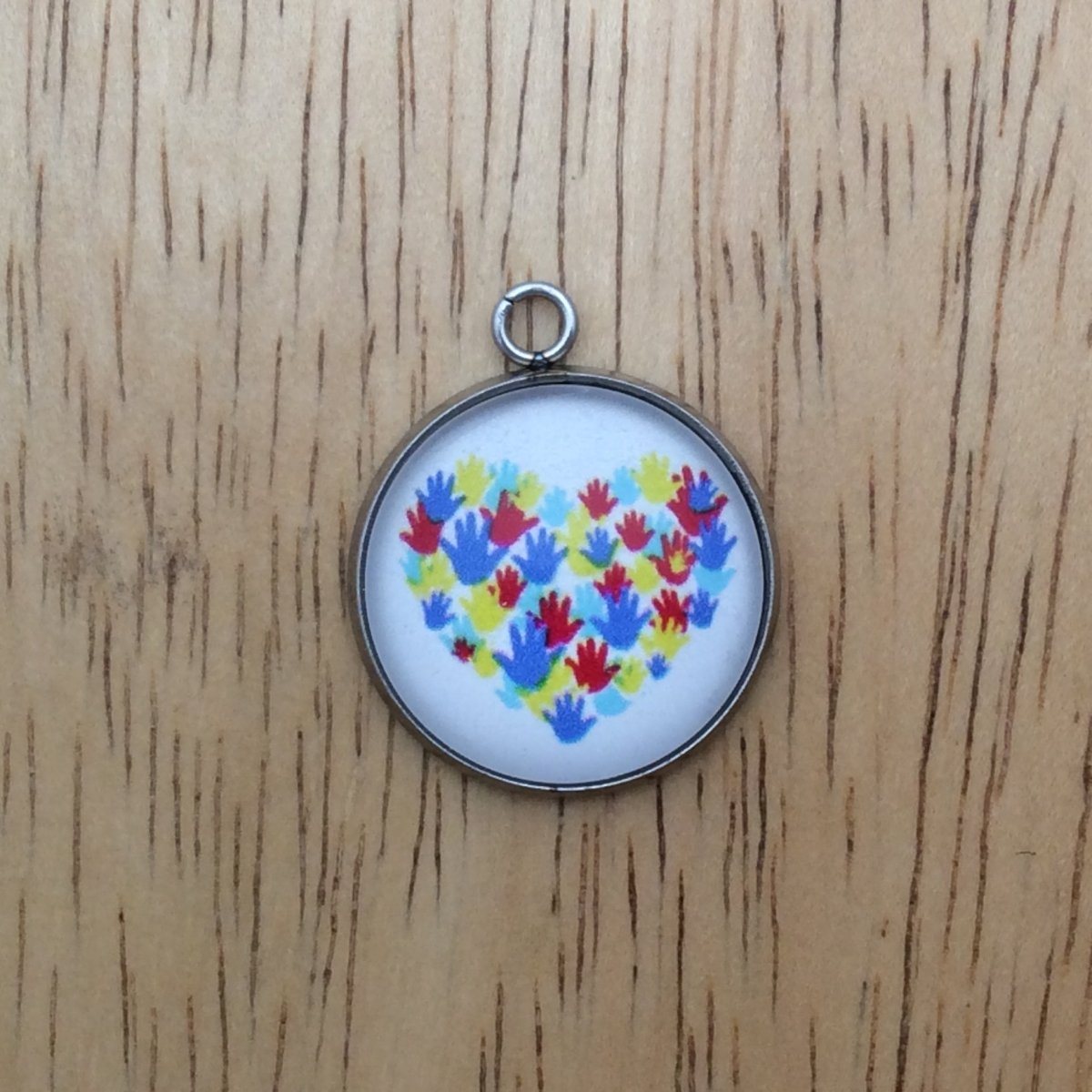 autism glass cabochon charm