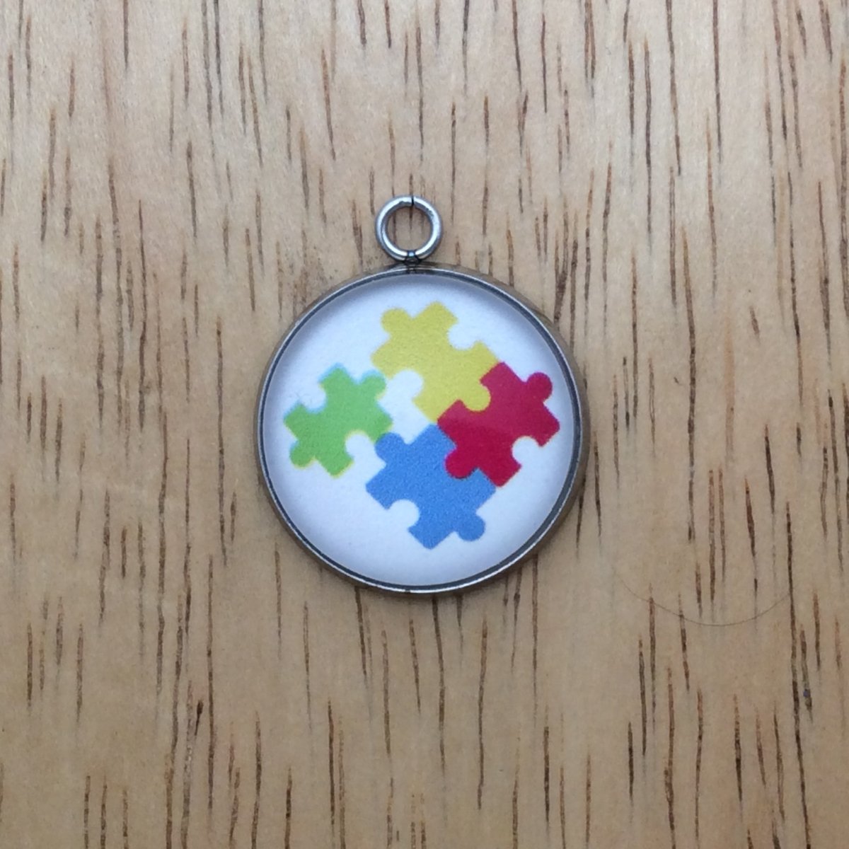 autism glass cabochon charm