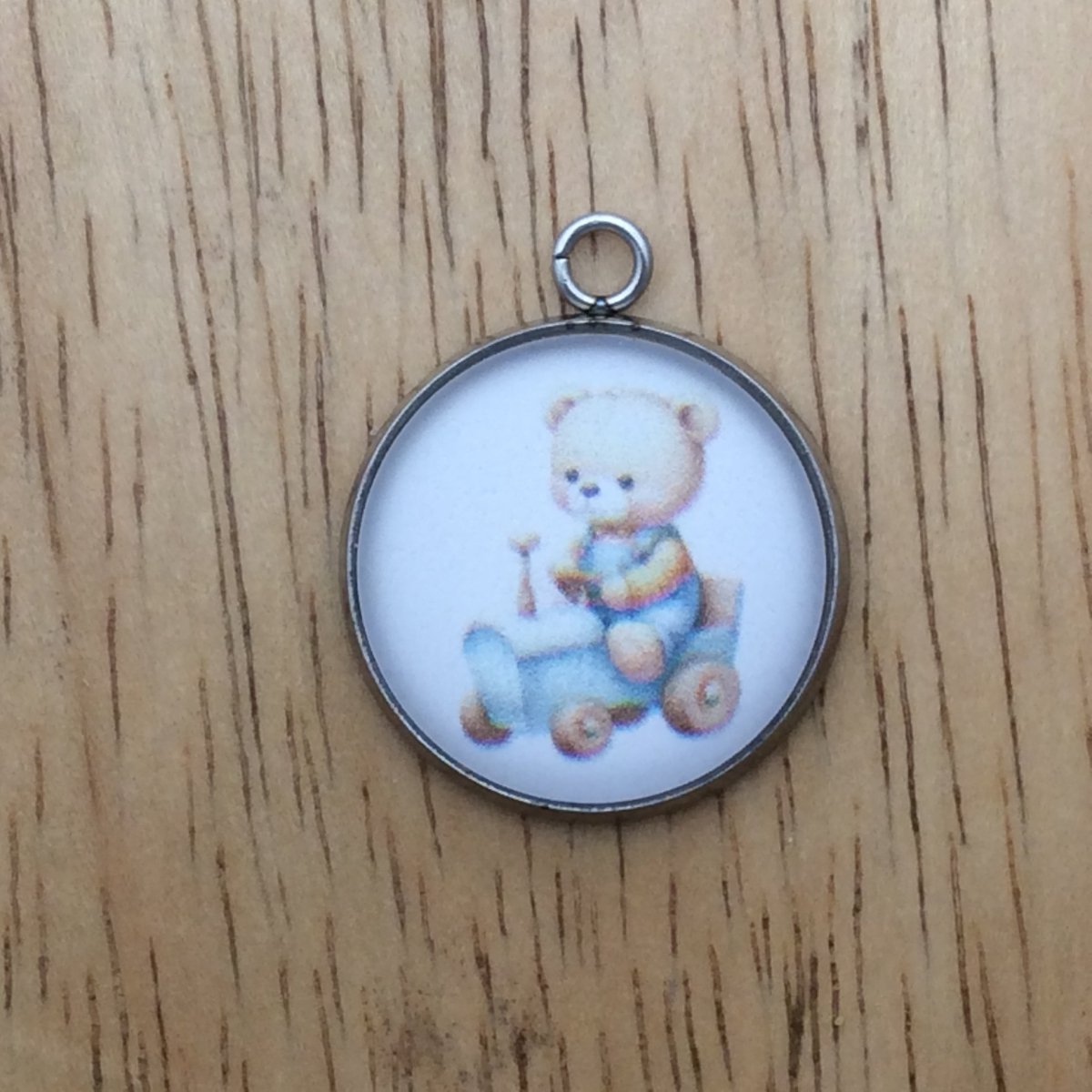 Baby shower glass cabochon charm