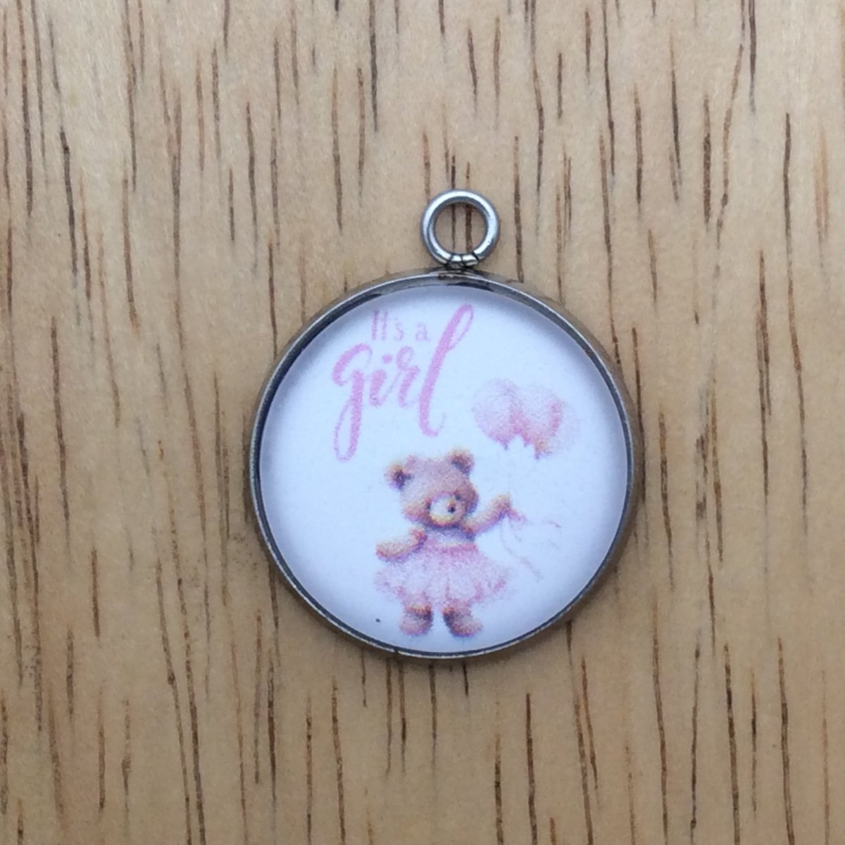 Baby shower glass cabochon charm