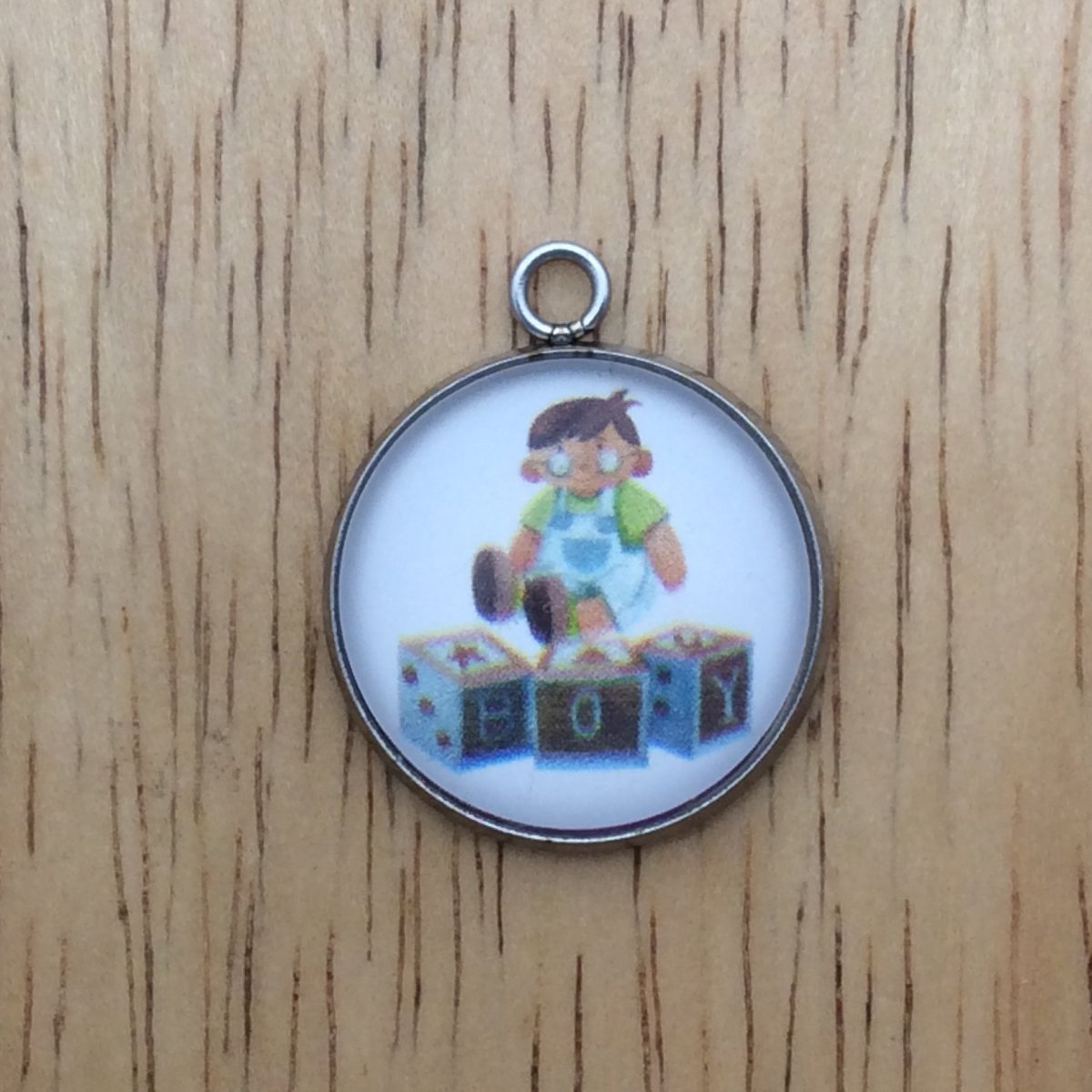 Baby shower glass cabochon charm