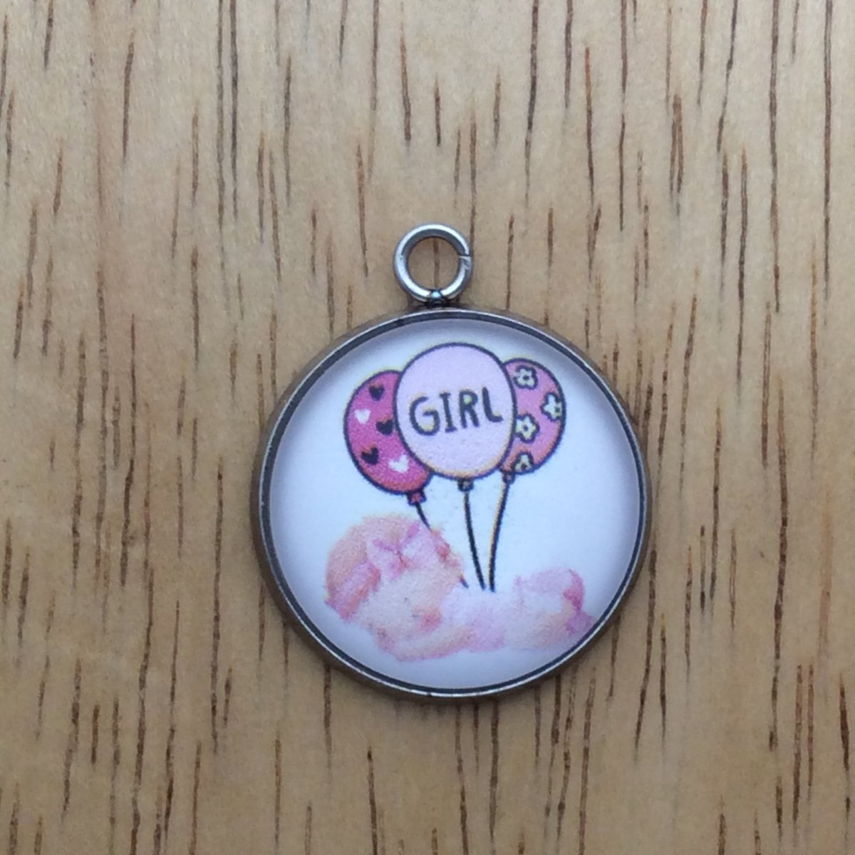 Baby shower glass cabochon charm