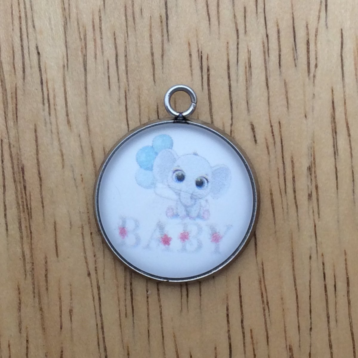 Baby shower glass cabochon charm