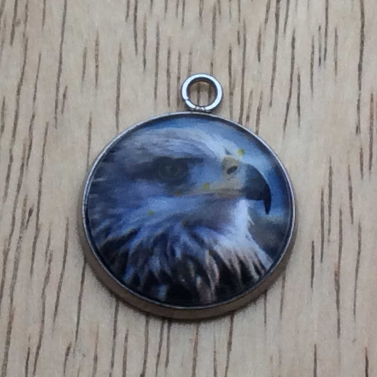 bald eagle glass cabochon charm